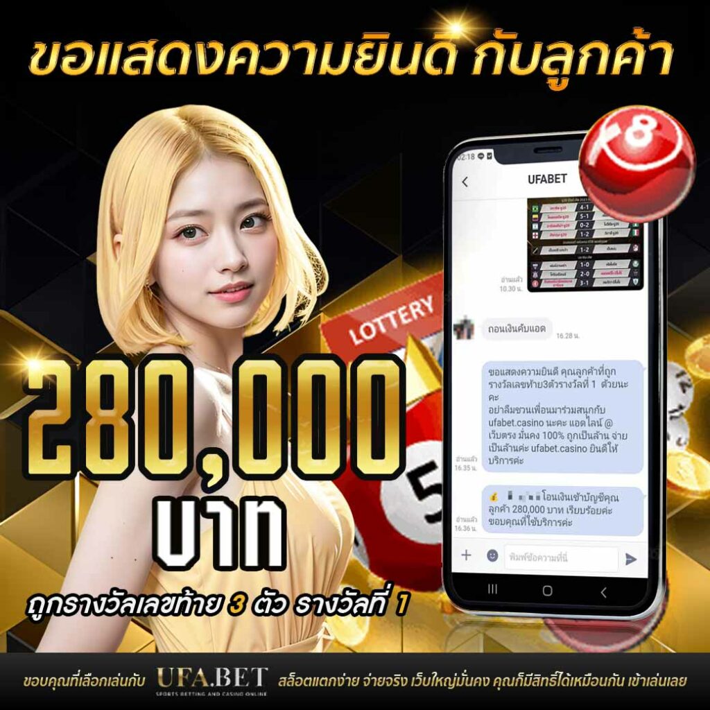 แสดงความยินดี UFA Lotto หวยไทย
